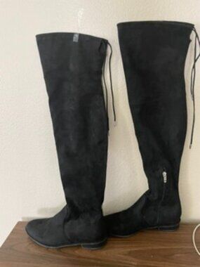 Black Suede Over-the-knee boots